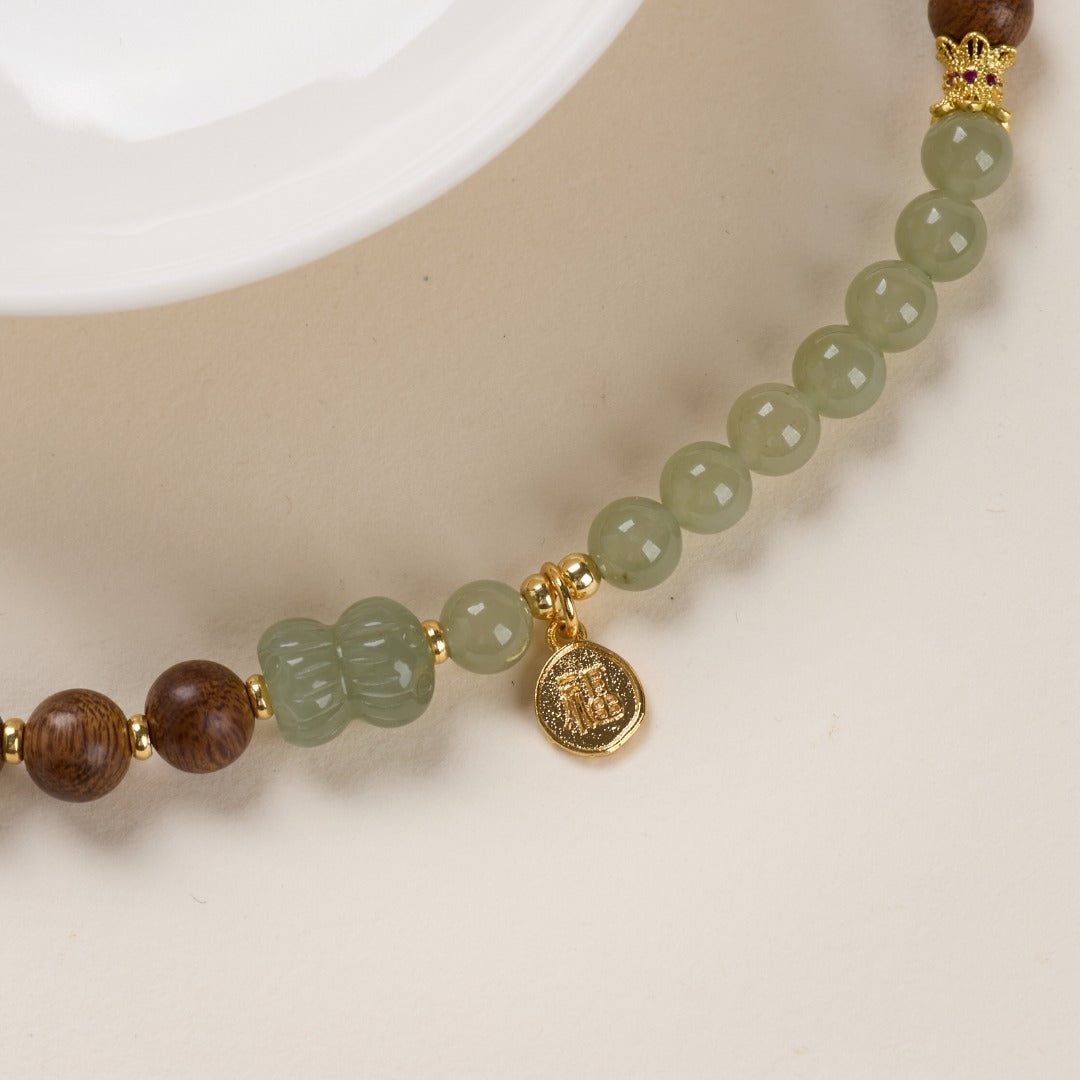 Sandalwood & Hetian Jade Fortune Bracelet