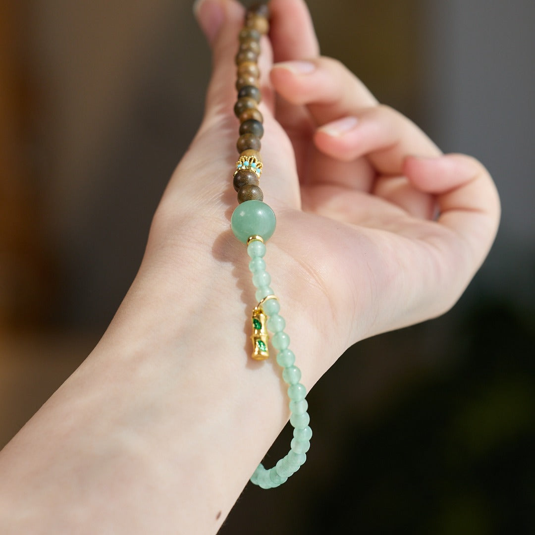 Rising Bamboo Aventurine & Sandalwood Bracelet
