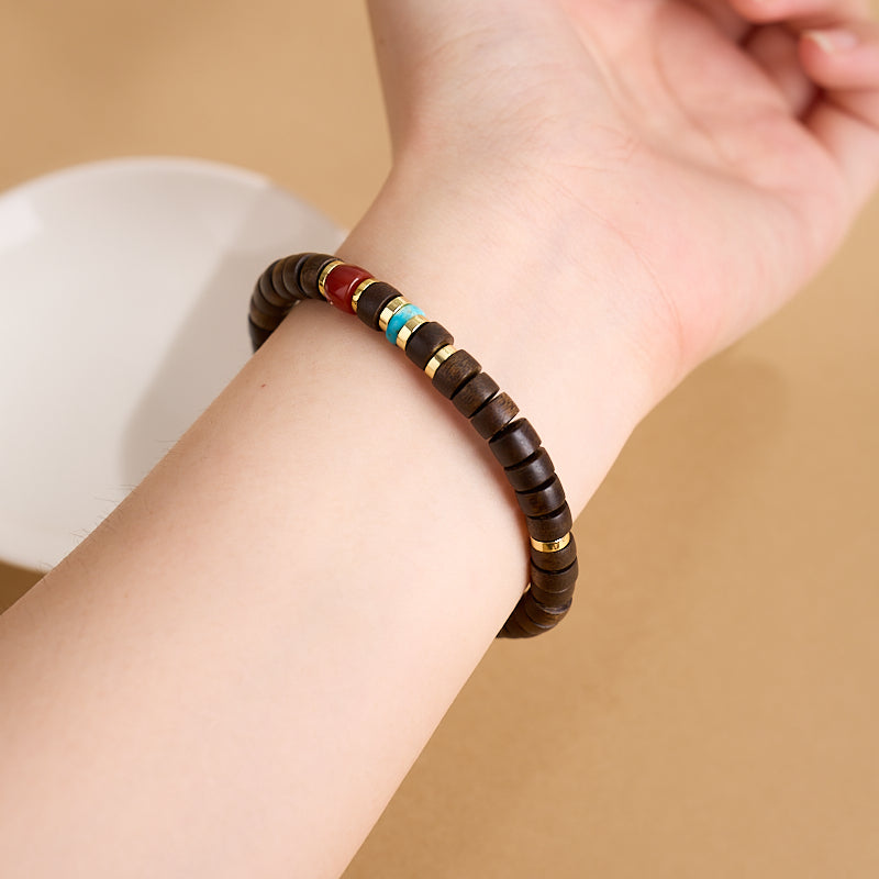 Bracelet Feng Shui Zén Abacus en Ébène & Agate