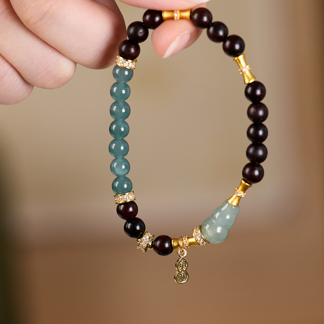 Rising Bamboo Sandalwood & Jade Feng Shui Bracelet