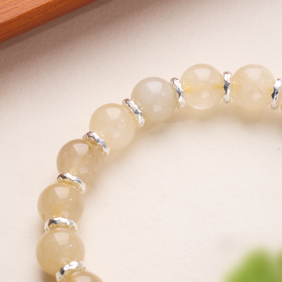 Bracelet de Prospérité en Quartz Rutile Doré