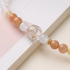 White Chalcedony & Copper Rutile Wealth Bracelet