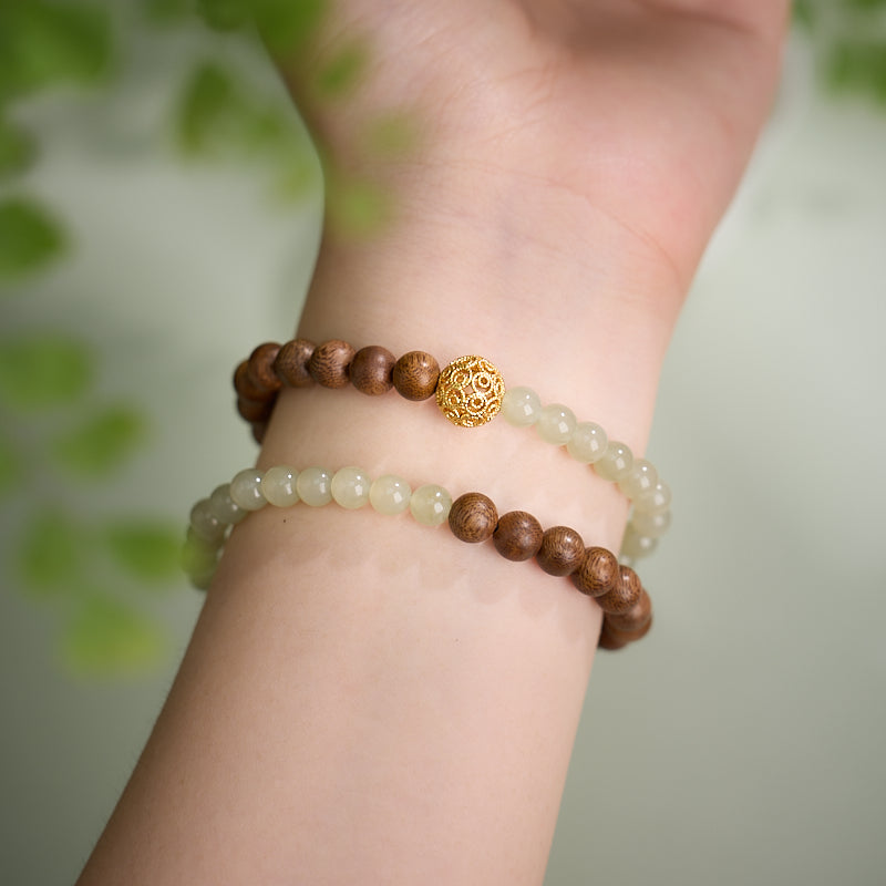 Sandalwood & Jade Harmony Wealth Bracelet