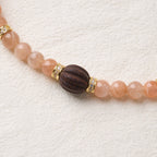 Golden Sunstone & Sandalwood Pumpkin Bracelet