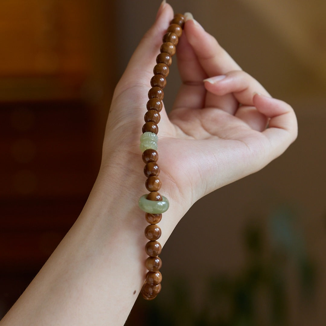 Twin Lotus Kuke & Hetian Jade Bracelet