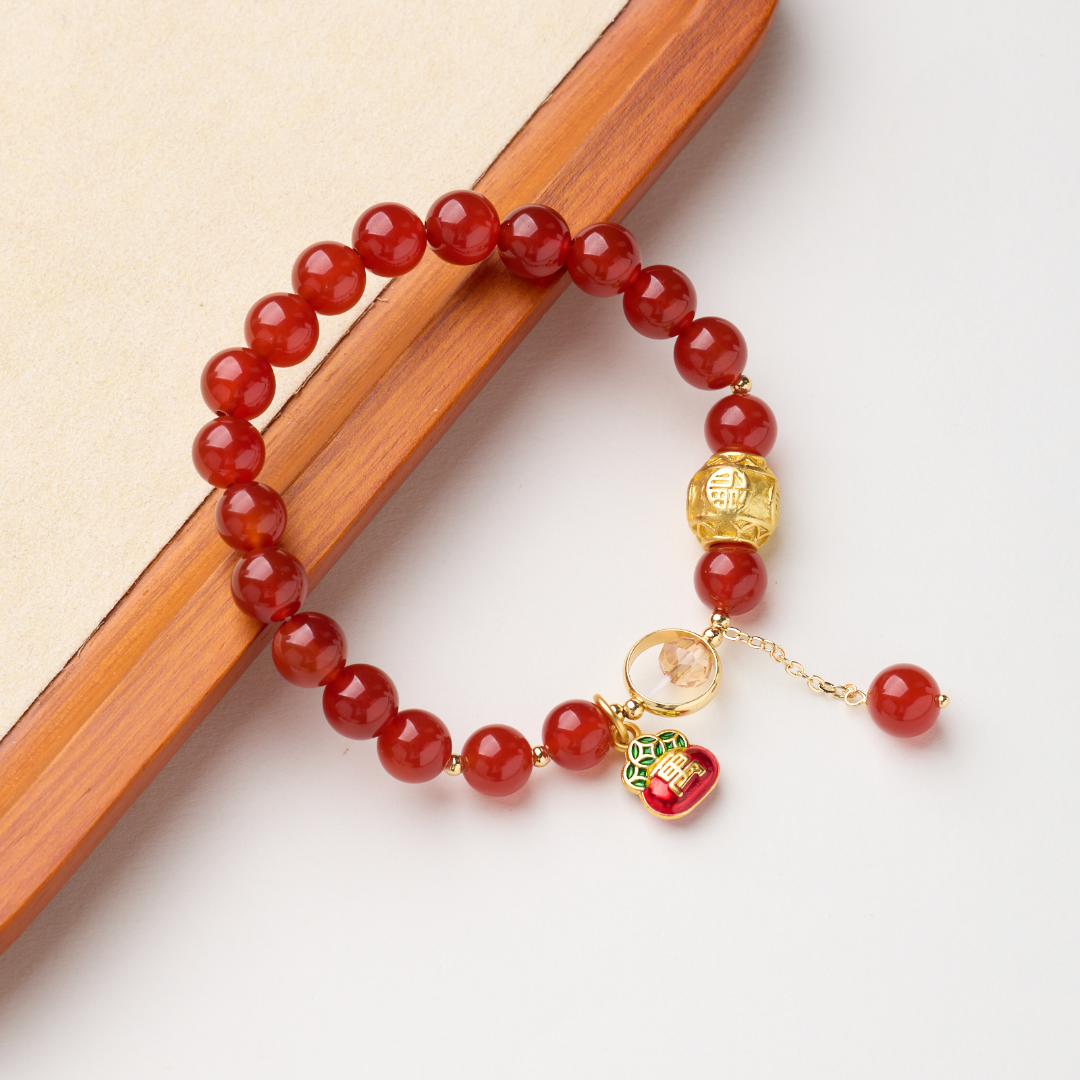 Red Agate Fortune Bag Wealth Bracelet