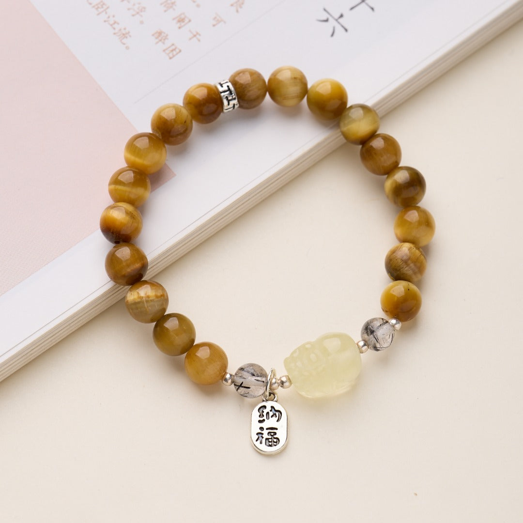 Golden Tiger Eye & Lemon Quartz Pixiu Bracelet