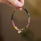 Rainbow Tourmaline & Pearl Gourd 5-Element Bracelet