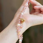 Pulsera de Amor de Cuarzo Fresa y Perla