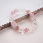 Pulsera de Atracción de Amor de Cuarzo Rosa Fresa