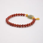 Pulsera de la Fortuna con Calabaza de Ágata Roja y Jade