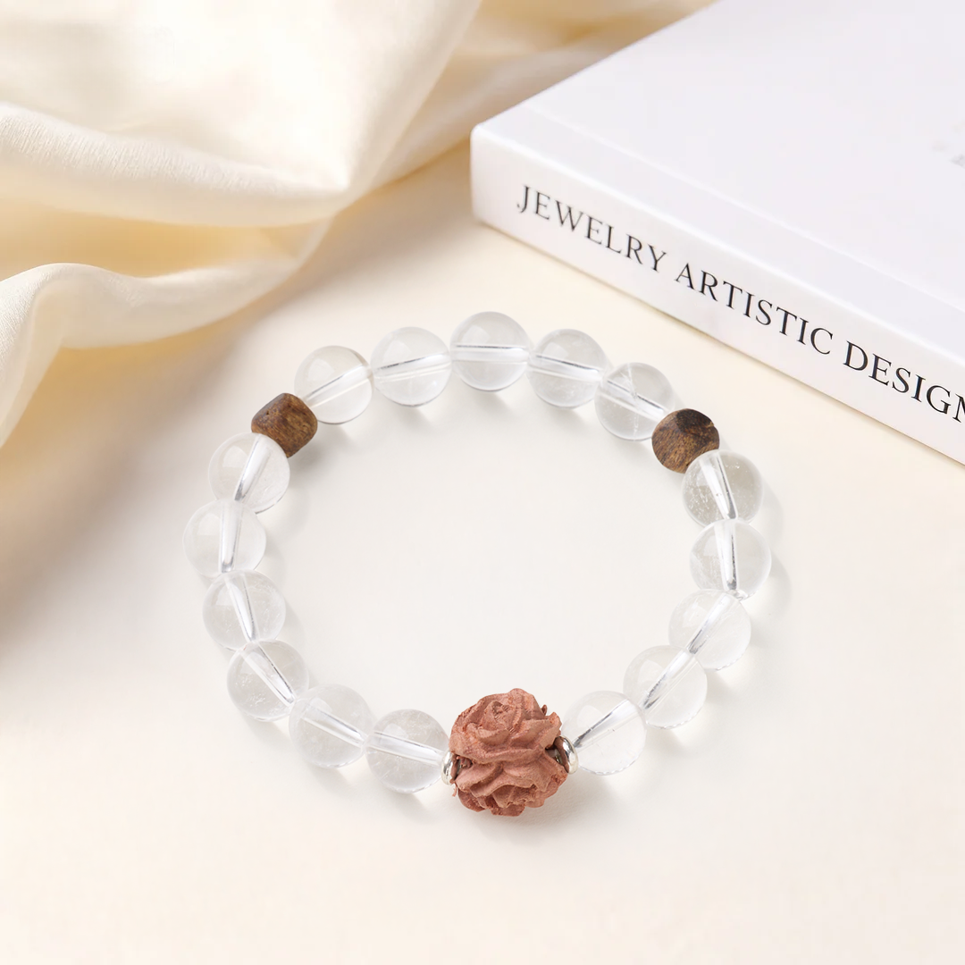 Pure Harmony Clear Quartz & Cinnabar Bracelet