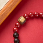 Imperiales Zinnober- & Ebenholz-Sutra-Armband