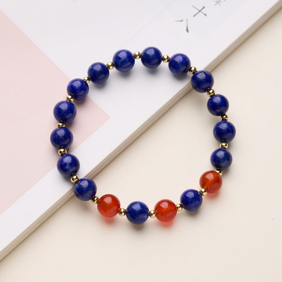 Royal Lapis & Red Agate Wisdom Bracelet