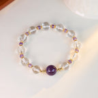 Violet Wisdom Amethyst & Clear Quartz Bracelet