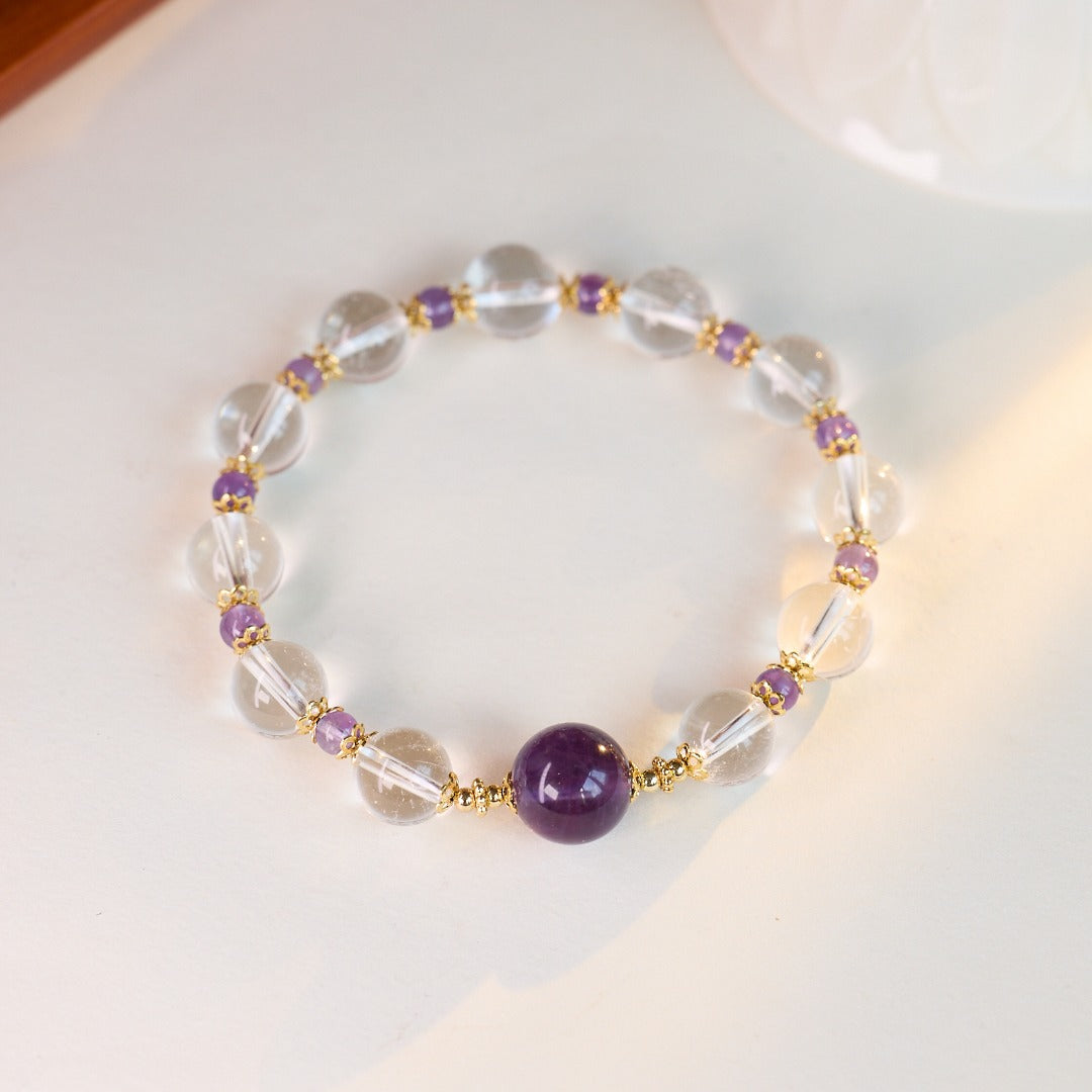 Violet Wisdom Amethyst & Clear Quartz Bracelet