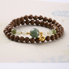 Green Rutilated Quartz Sandalwood Ruyi Bracelet