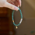 Bracelet Mantra de Richesse en Gourd de Jade & Quartz