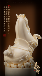 "Immediate Wealth" (Ma Shang) Porcelain Horse Statue – Feng Shui Cure for Fast Career Growth & Prosperity