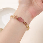 Love & Wealth Erdbeerquarz Pixiu Armband