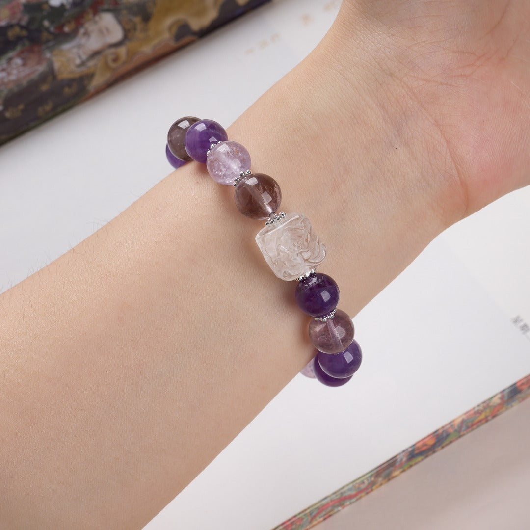 Amethyst Super Seven Pixiu Wealth Bracelet