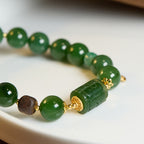 Spinach Green Jade Wealth Bracelet