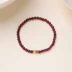 Wine Red Garnet Enamel Luck Bracelet