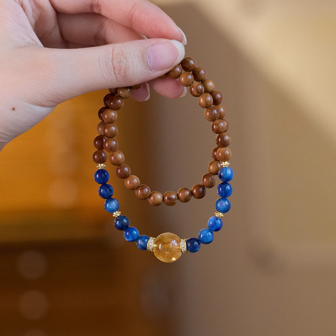 Wealth & Wisdom Sandalwood Kyanite Bracelet