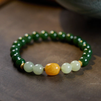 Imperial Jasper & Amber Wealth Bracelet