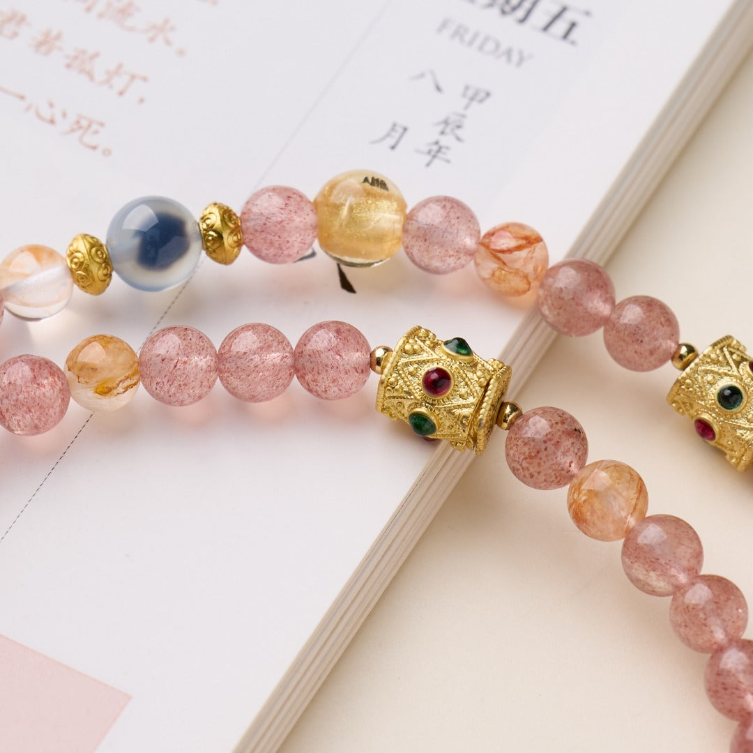 Strawberry Quartz Love & Wealth Bracelet