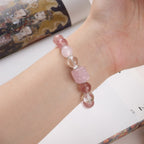 Pulsera de Atracción de Amor de Cuarzo Rosa Fresa