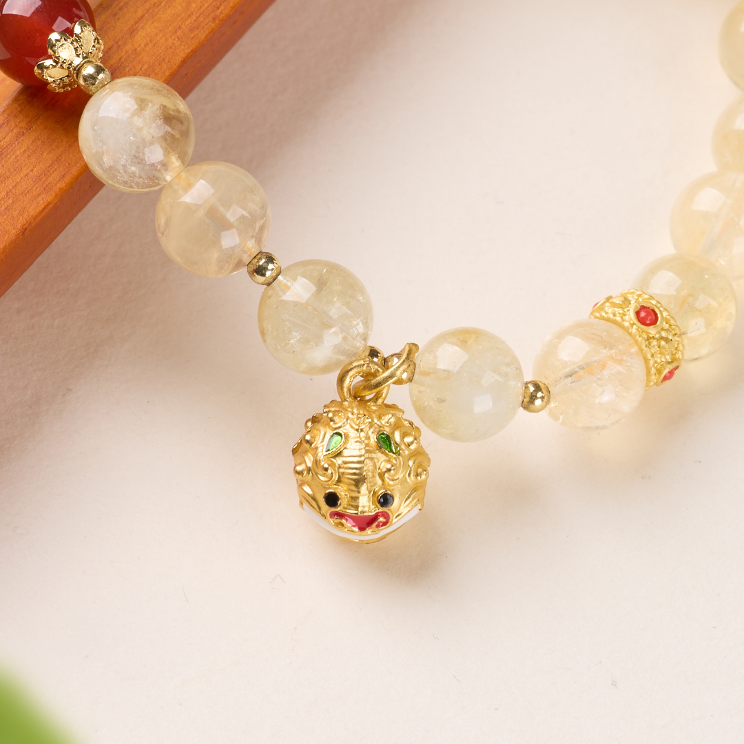 Bracelet Tigre de la Richesse en Citrine & Agate