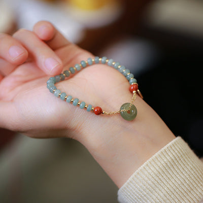 Jade Ping An Kou Wealth & Blessing Bracelet