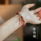 Imperiales Zinnober Wu Xing Reichtumsarmband