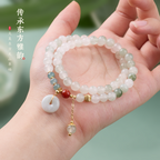 Icy Jade Ping An Kou Safety & Luck Bracelet