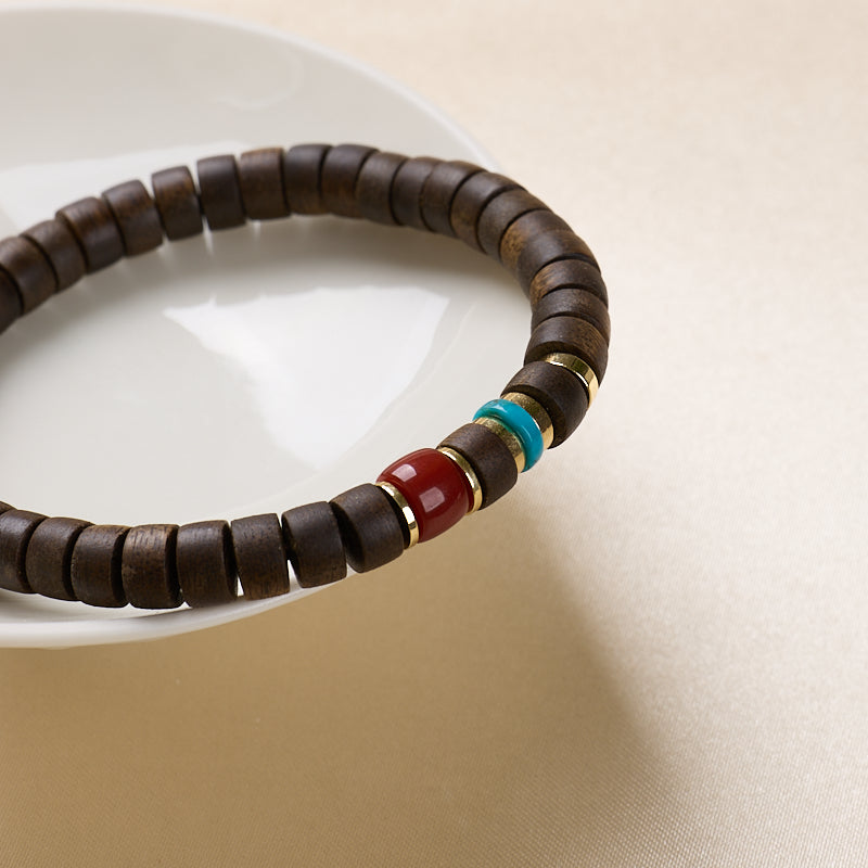 Bracelet Feng Shui Zén Abacus en Ébène & Agate