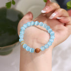 Pulsera de Sabiduría de Ojo de Gato Azul Hielo y Sándalo