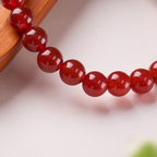 Bracelet Porte-Bonheur en Gourde d’Agate Rouge et Jade