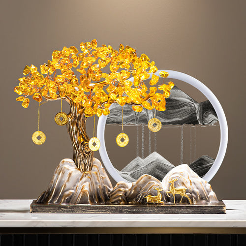 money tree symbolism Feng Shui Money Tree with Moving Sand Art