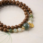 Green Rutilated Quartz Sandalwood Ruyi Bracelet