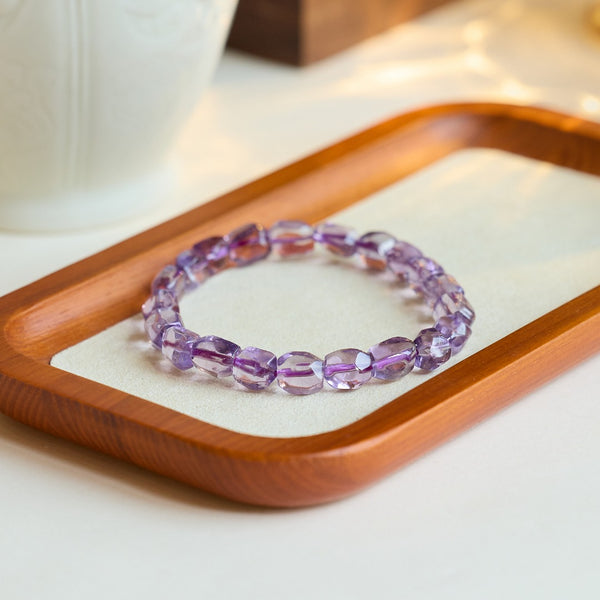 Natürliches Amethyst-Facetten-Weisheitsarmband