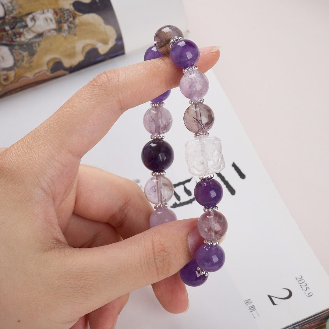 Amethyst Super Seven Pixiu Wealth Bracelet