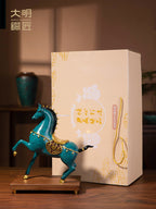Brass Horse Statue | Zodiac Cure for Year of the Horse (Tiger, Dog, Goat) | "Immediate Wealth" Career Ornament