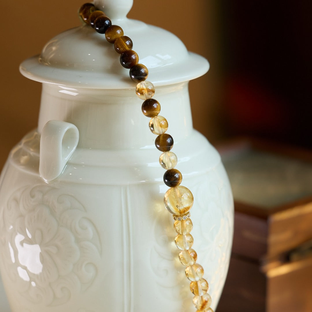Imperial Golden Tiger Eye & Citrine Bracelet