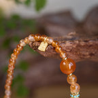 Red Agate & Ancient Gold Fortune Bracelet