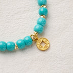 Daily Wealth Turquoise & Gold Coin Bracelet