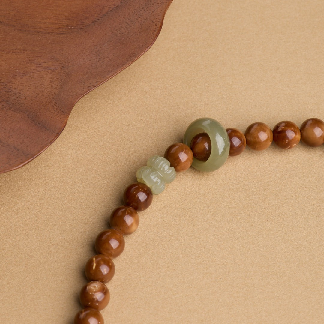 Twin Lotus Kuke & Hetian Jade Bracelet