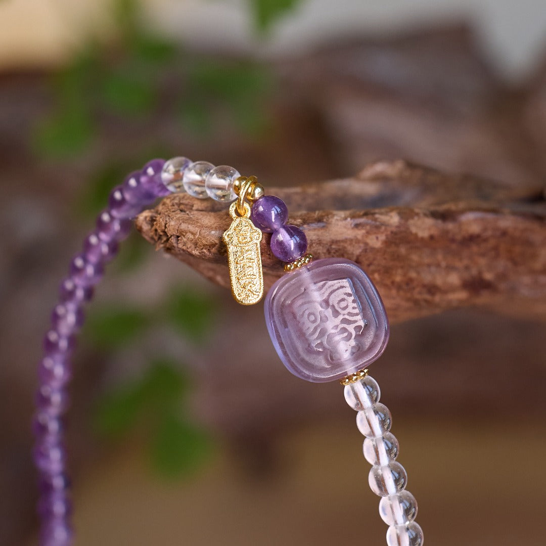 Royal Amethyst & Quartz Guardian Bracelet