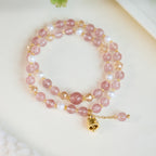 Pulsera de Amor de Cuarzo Fresa y Perla