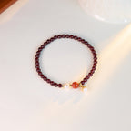 Crimson Granat & Nanhong Achat Zartes Armband